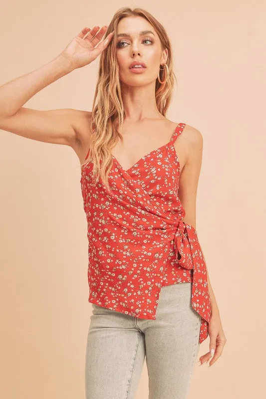 Aemi   Co Ditsy Floral Surplice Adjustable Straps Cami