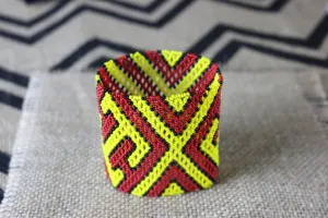 Art# K117  3  inch Original Kayapo Traditional Peyote stitch Beaded Bracelet from Brazil.
