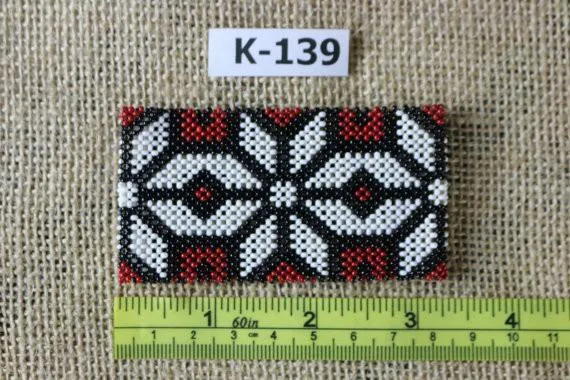 Art# K139 3  inch Original Kayapo Traditional Peyote stitch Beaded Bracelet from Brazil.