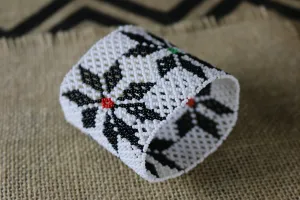 Art# K141  3  inch Original Kayapo Traditional Peyote stitch Beaded Bracelet from Brazil.