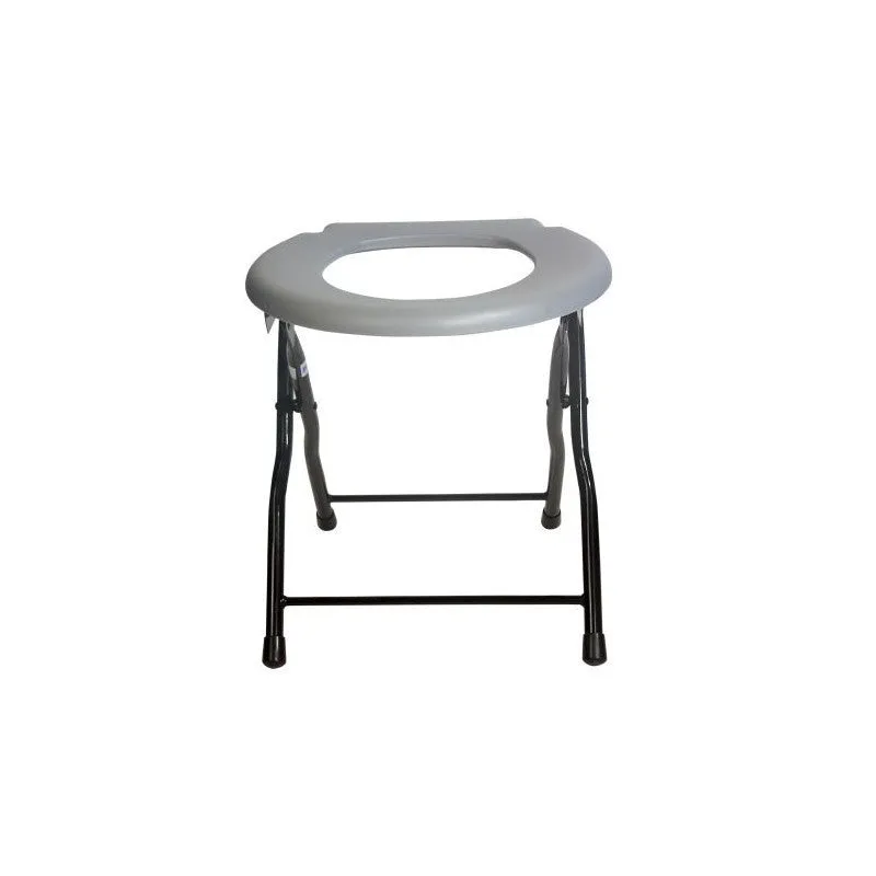 Folding Commode Chair Steel Portable Camping Toilet Seat, 250 Pounds Capacity