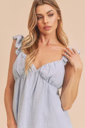 Hazel Blues® |  Aemi   Co Sweetheart Neck Ruffled Strap Top