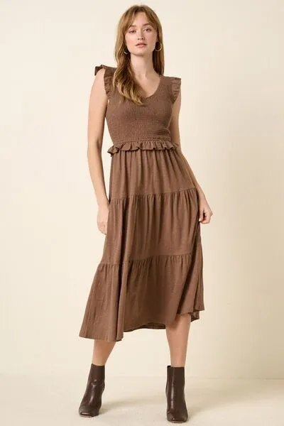 Mittoshop Smocked Ruffled Tiered Midi Dress