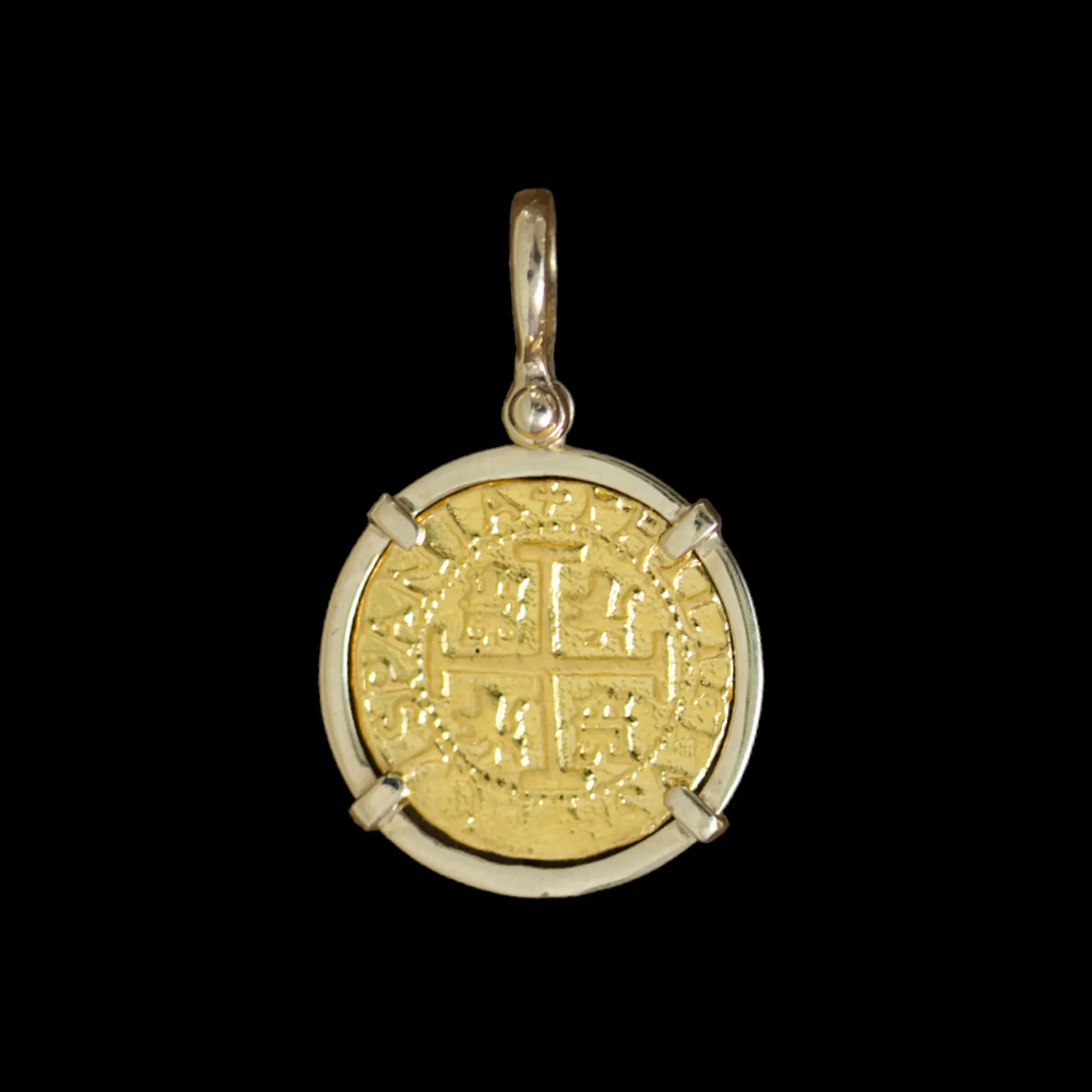 Tales of the ATOCHA - 24K gold museum-quality re-creation escudo with a 14K mount