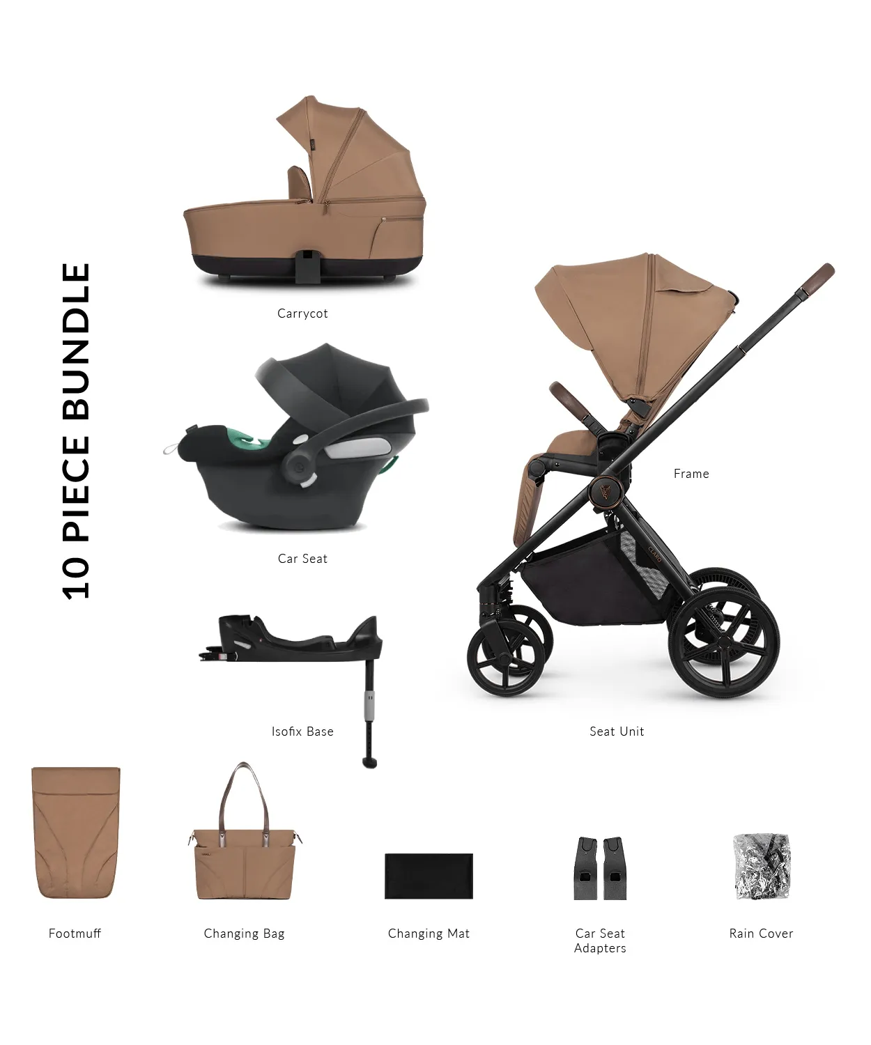 Venicci Claro 4in1 (Aton B2) Travel System - Caramel